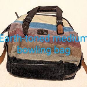 Canvas bowling bag style purse